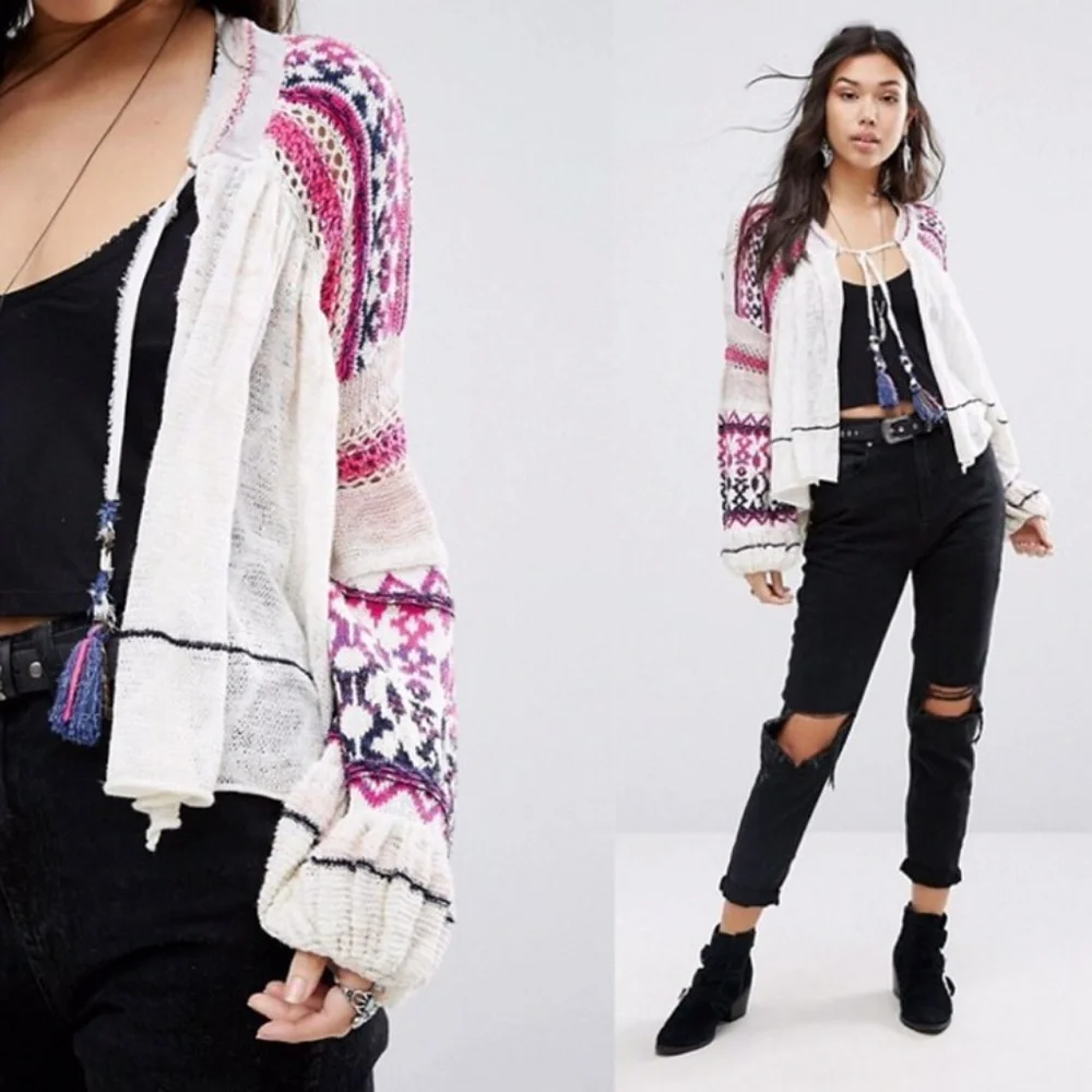 Free People Bell Sleeve Knit Cardi
